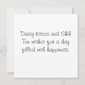 かわいいシーズー犬 白いダリアの花 (裏面)