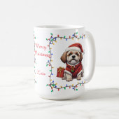 かわいいシーズー クリスマスマグカップ コーヒーマグカップ (正面右)