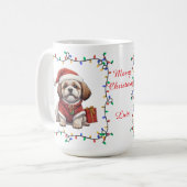 かわいいシーズー クリスマスマグカップ コーヒーマグカップ (正面左)
