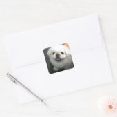 かわいいシーズー(犬)チュカメラを見て スクエアシール (封筒)