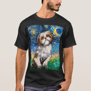 かわいいシーズー(犬)チラサアプソスターリーナイトドッグアートby A Tシャツ