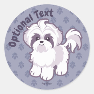 かわいいシーズー(犬)ツー ラウンドシール
