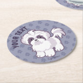 かわいいシーズー（犬）ツー ラウンドペーパーコースター (アングル)
