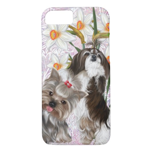かわいいシーズー(犬)ツ&ヨークシャーテリア Case-Mate iPhoneケース (裏面)