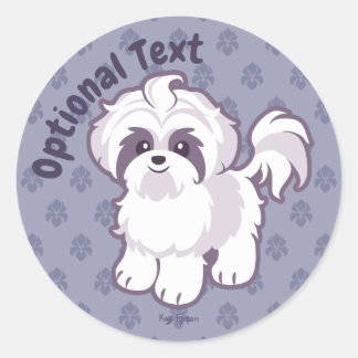 かわいいシーズー(犬)ツ ラウンドシール