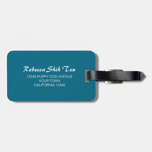かわいいシーズー(犬)子犬パーソナライズアートラゲージタグ ラゲッジタグ (裏面横)