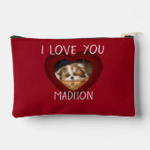 かわいいシーズー(犬)愛バレンタインハート写真ジッパー アクセサリーポーチ (裏面)