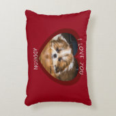 かわいいシーズー（犬）愛バレンタインハート写真 アクセントクッション (正面(垂直))