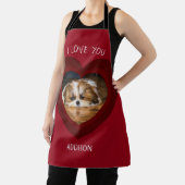 かわいいシーズー（犬）愛バレンタインハート写真 エプロン (インサイチュ)