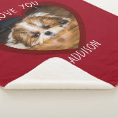 かわいいシーズー（犬）愛バレンタインハート写真 シェルパブランケット (3/4)