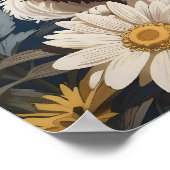 かわいいシーズー（犬）津犬ホワイトデイジー花 ポスター (角)