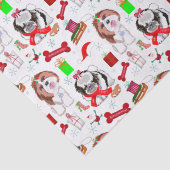 かわいいシーズー（犬）Tzuクリスマスシームレスパターン 薄葉紙 (詳細)