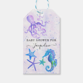 かわいいシーホースタコヒトデビーチベビーシャワー ギフトタグ