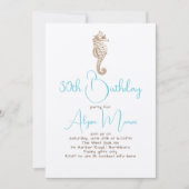 かわいいシーホースバースデーパーティ招待状 招待状 (正面)