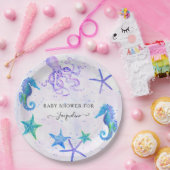 かわいいシーホースヒトデタコ海辺の赤ちゃんシャワー ペーパープレート (パーティー)