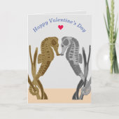 かわいいシーホースペアのバレンタイン シーズンカード (正面)