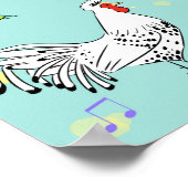 かわいいシームレスなルースターのパターン漫画 ポスター (角)