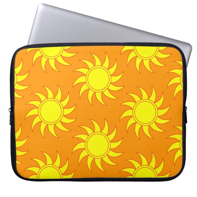 かわいいシームレスな太陽のパターン。ドードル手描き聖 ラップトップスリーブ (正面)