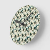 かわいいシームレスゼブラ。 ラウンド壁時計 (傾斜)
