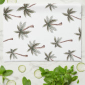 かわいいシームレスパームツリーパターン、夏の贈り物 キッチンタオル (折り畳み)