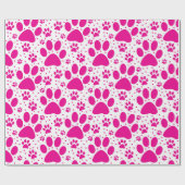 かわいいシームレスピンクポープリントホリデー ラッピングペーパー (フラット)