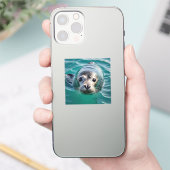 かわいいシールが水面から頭を突き出す シール (スマートフォン)