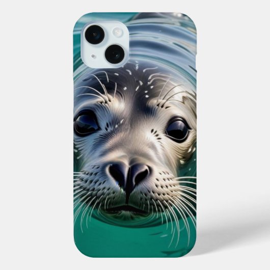 かわいいシールが頭を水から突き出す Case-Mate iPhoneケース (裏面)