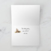 かわいいシールの兄弟の誕生日の水彩画動物 カード (内部)