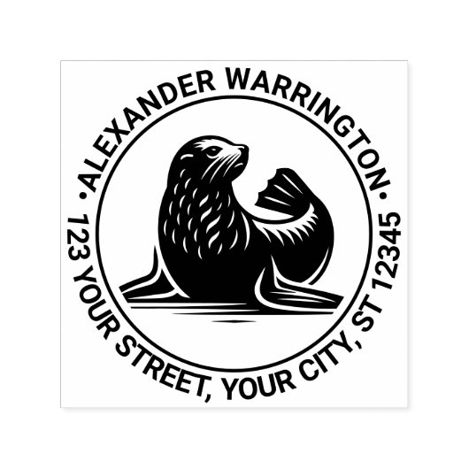 かわいいシールアップ#1名差出人住所 セルフインキングスタンプ (デザイン)