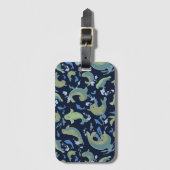 かわいいシール深いブルーラゲッジタグ ラゲッジタグ (正面縦)