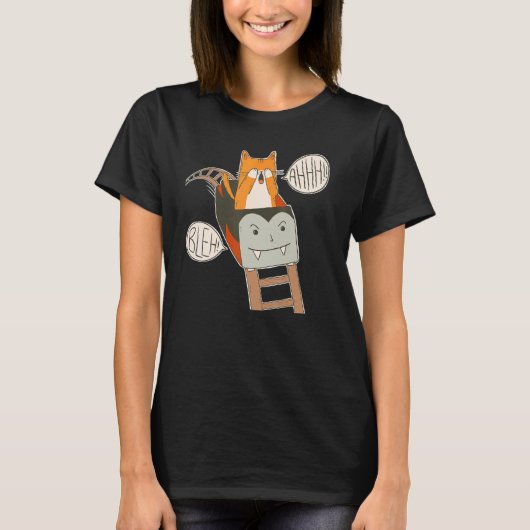 かわいいジェットコースターの猫 Tシャツ (正面)