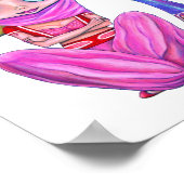 かわいいジェニーガールドールインピンク魔法ボトル ポスター (角)