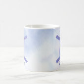 かわいいジェミニ星占いサインパーソナライズされたパープル コーヒーマグカップ (中央)
