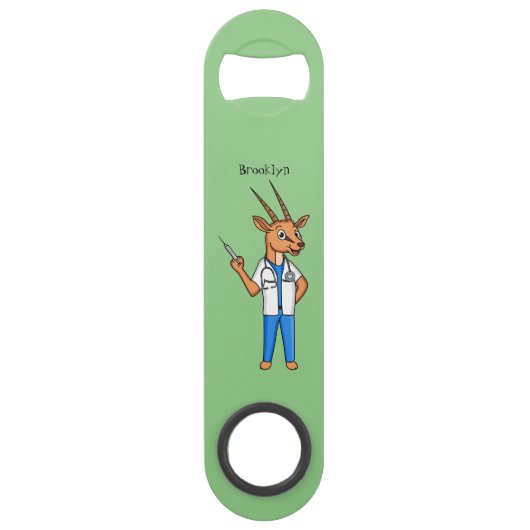 かわいいジェムスボックアンテロープのドクターアニメ スピード栓抜き (正面)