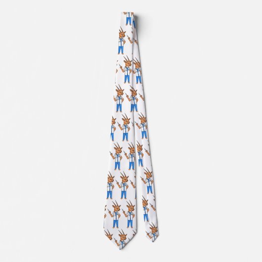かわいいジェムスボックアンテロープのドクターアニメ ネクタイ (正面)