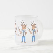 かわいいジェムスボックアンテロープのドクターアニメ フロストグラスマグカップ (正面右)