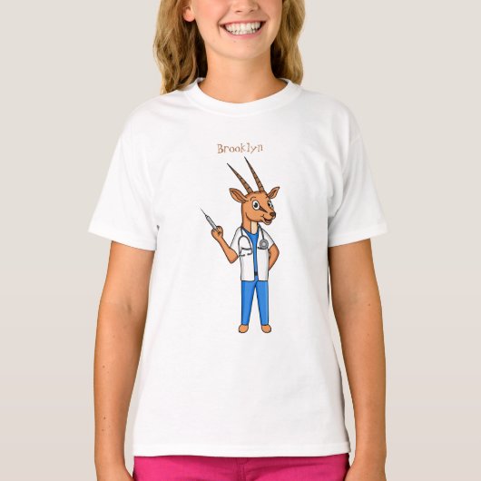 かわいいジェムスボックアンテロープのドクターアニメ Tシャツ (正面)