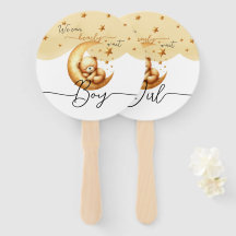 かわいいジェンダーが手のファンを明らかにするのを待つことができる