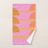 かわいいジカラフルオメトリックスカンジナビアアートピンク バスタオルセット (ハンドタオル)