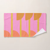 かわいいジカラフルオメトリックスカンジナビアアートピンク バスタオルセット (ハンドタオル)