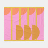 かわいいジカラフルオメトリックスカンジナビアアートピンク フリースブランケット (正面(横))