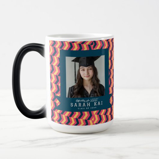 かわいいジグザグプリント認定医者 モーフィングマグカップ (左)