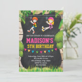 かわいいジップラインの招待状 招待状 (スタンド正面)