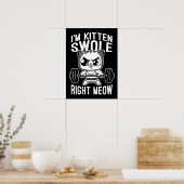 かわいいジムキャットおもしろい、右ミュー子ネコ ポスター (キッチン)