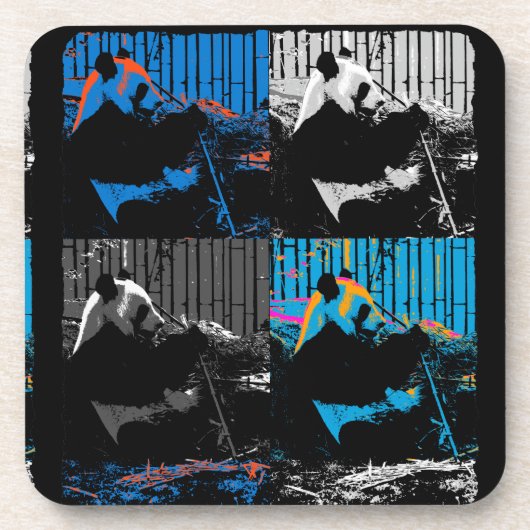 かわいいジャイアントパンダのクマのおいしい竹葉の コースター (正面)