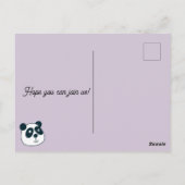 かわいいジャイアントパンダのクマ誕生日パーティーの招待状 ポストカード (裏面)