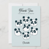かわいいジャイアントパンダのクマ サンキューカード (正面)