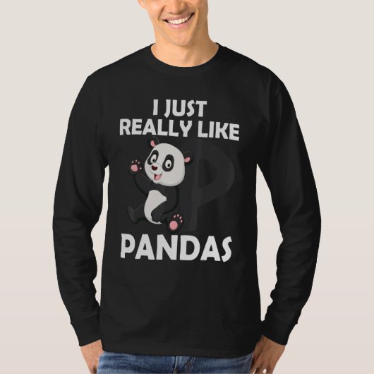 かわいいジャイアントパンダのパンダが大好き1 Tシャツ (正面)