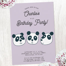 かわいいジャイアントパンダのベアーバースデーパーティー 招待状