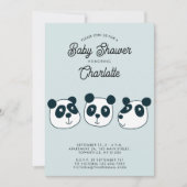 かわいいジャイアントパンダの赤ちゃんのお祝い招待状 招待状 (正面)